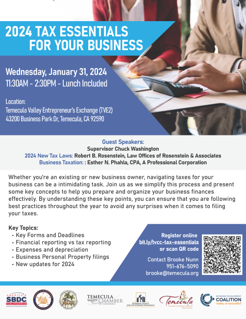 2024 Tax Essentials for Your Business | Supervisor Chuck Washington ...